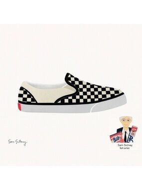 Skate Shoe Art Print 8x10 Checkerboard Sneaker Retro Pop Art Artwork Hypebeast